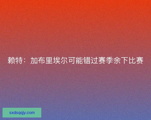 赖特:加布里埃尔可能错过赛季余下比赛 赖特:加布里埃尔可能错过赛季余下比赛