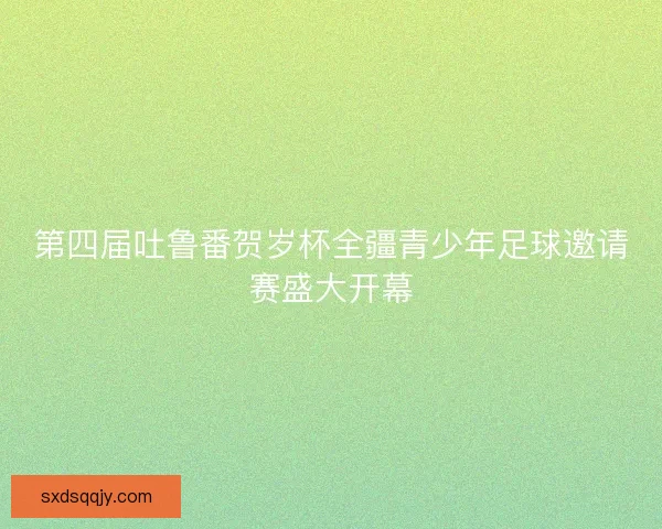 第四届吐鲁番贺岁杯全疆青少年足球邀请赛盛大开幕