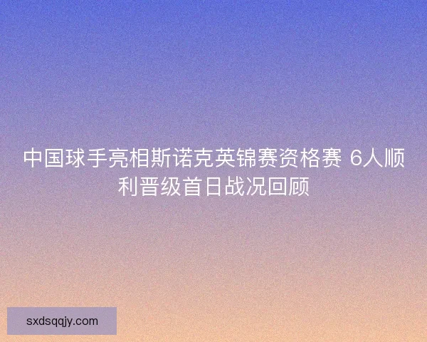 中国球手亮相斯诺克英锦赛资格赛 6人顺利晋级首日战况回顾 中国球手亮相斯诺克英锦赛资格赛 6人顺利晋级首日战况回顾